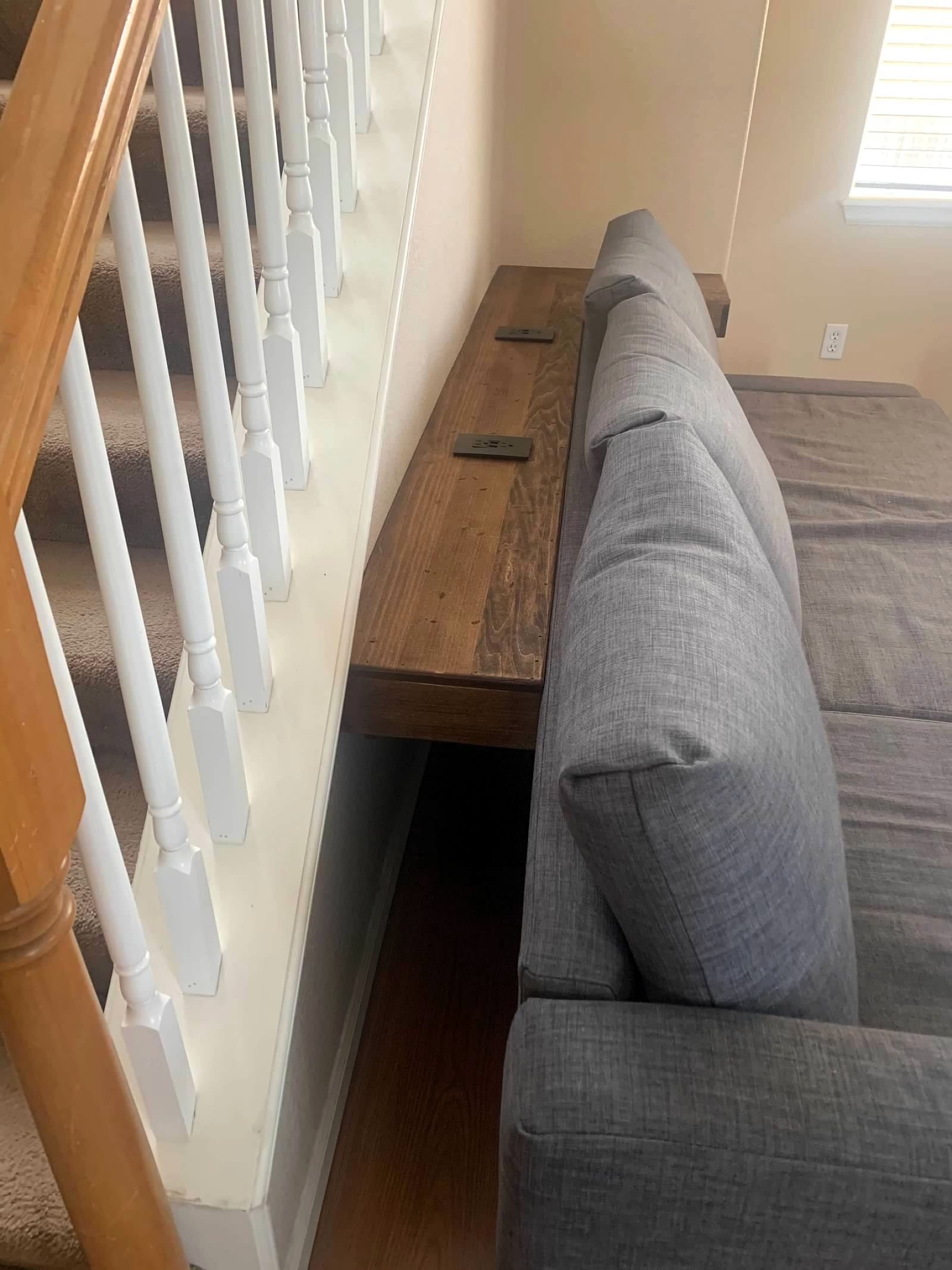 Custom couch console table